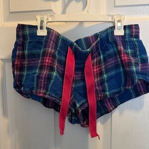 Old Navy Blue and Pink Plaid Pajama Shorts